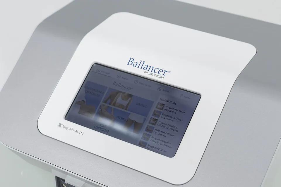 Pantalla del equipo de presoterapia Ballancer Platinum